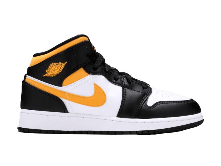 Nike Air Jordan 1 Mid White Pollen Black (GS)
