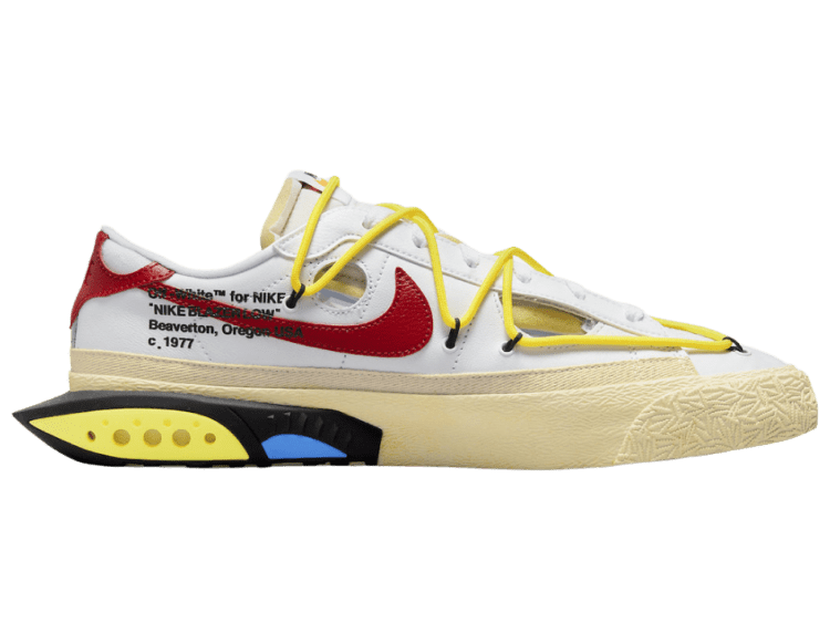 nike blazer low off white university red