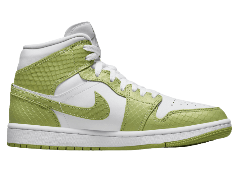 nike air jordan 1 mid green python (w)