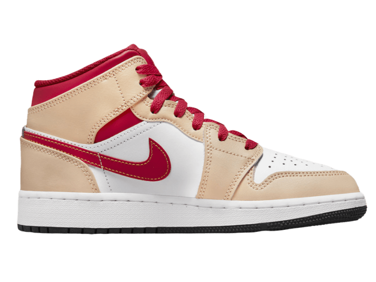 nike air jordan 1 mid light curry cardinal (gs)