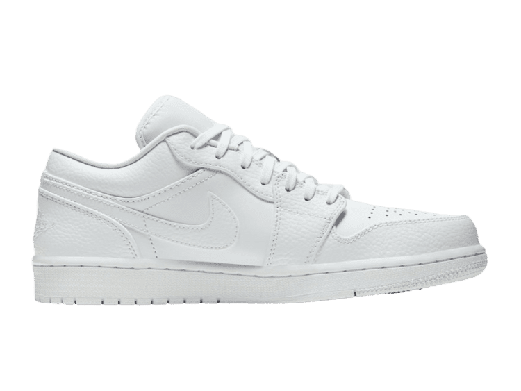 nike air jordan 1 low triple white tumbled leather