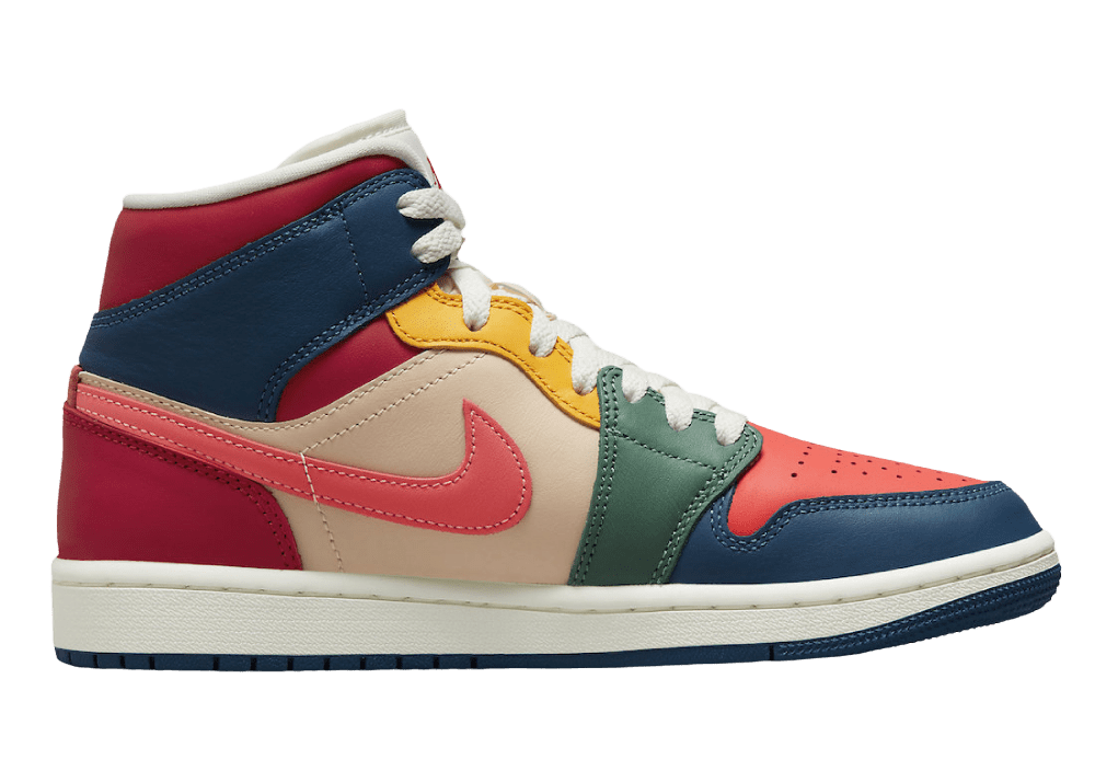 nike air jordan 1 mid multi color (2022) (w)