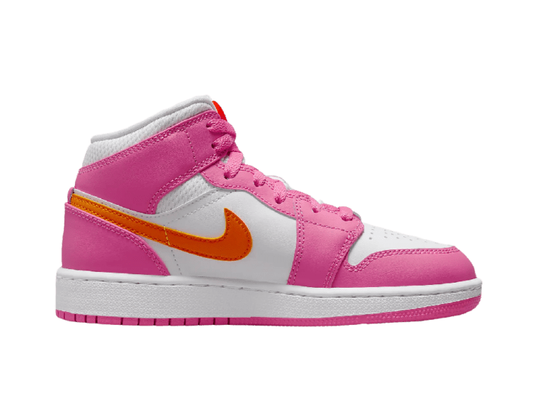 nike air jordan 1 mid pinksicle safety orange (gs)