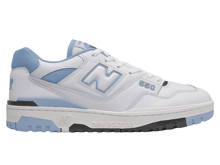 new balance 550 unc white university blue