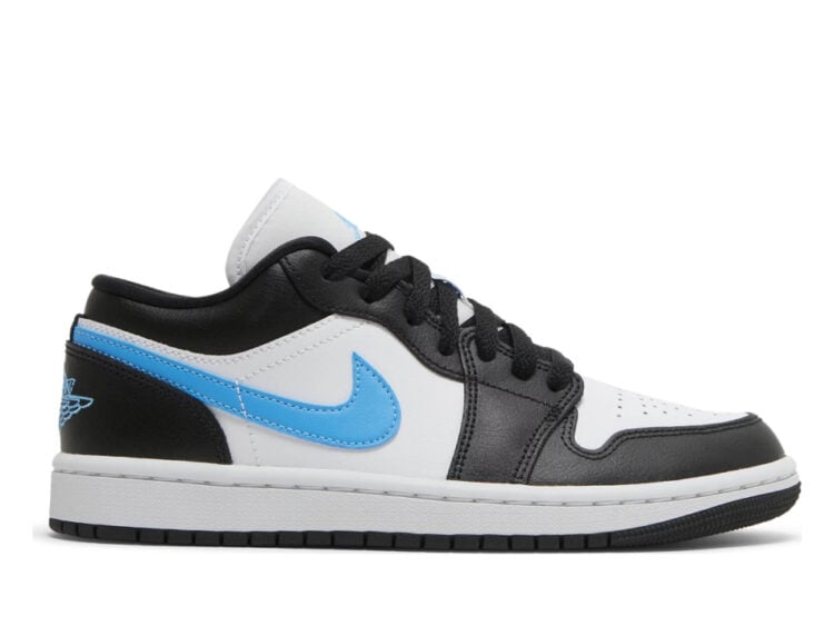 nike air jordan 1 low black university blue white (w)