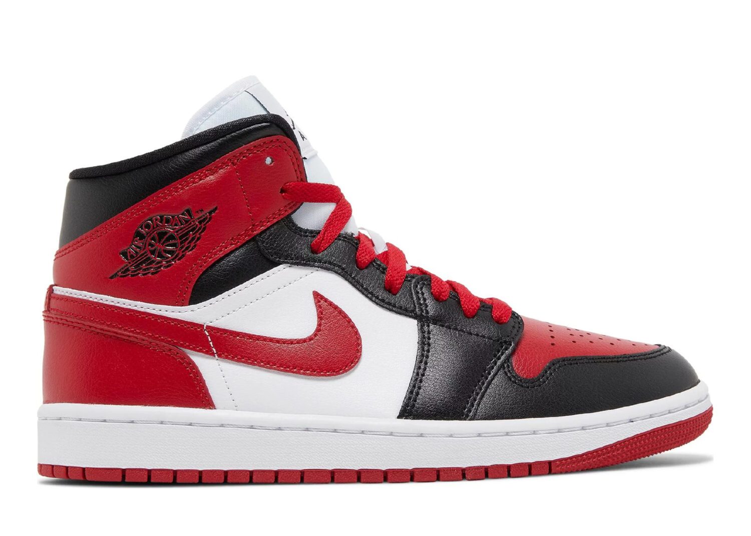 nike air jordan 1 mid alternate bred toe (w)