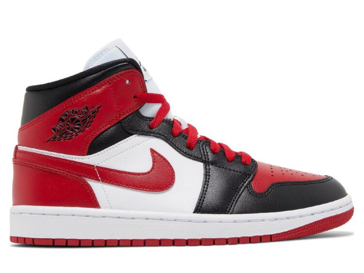 nike air jordan 1 mid alternate bred toe (w)