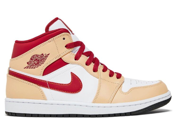 nike air jordan 1 mid beige white red