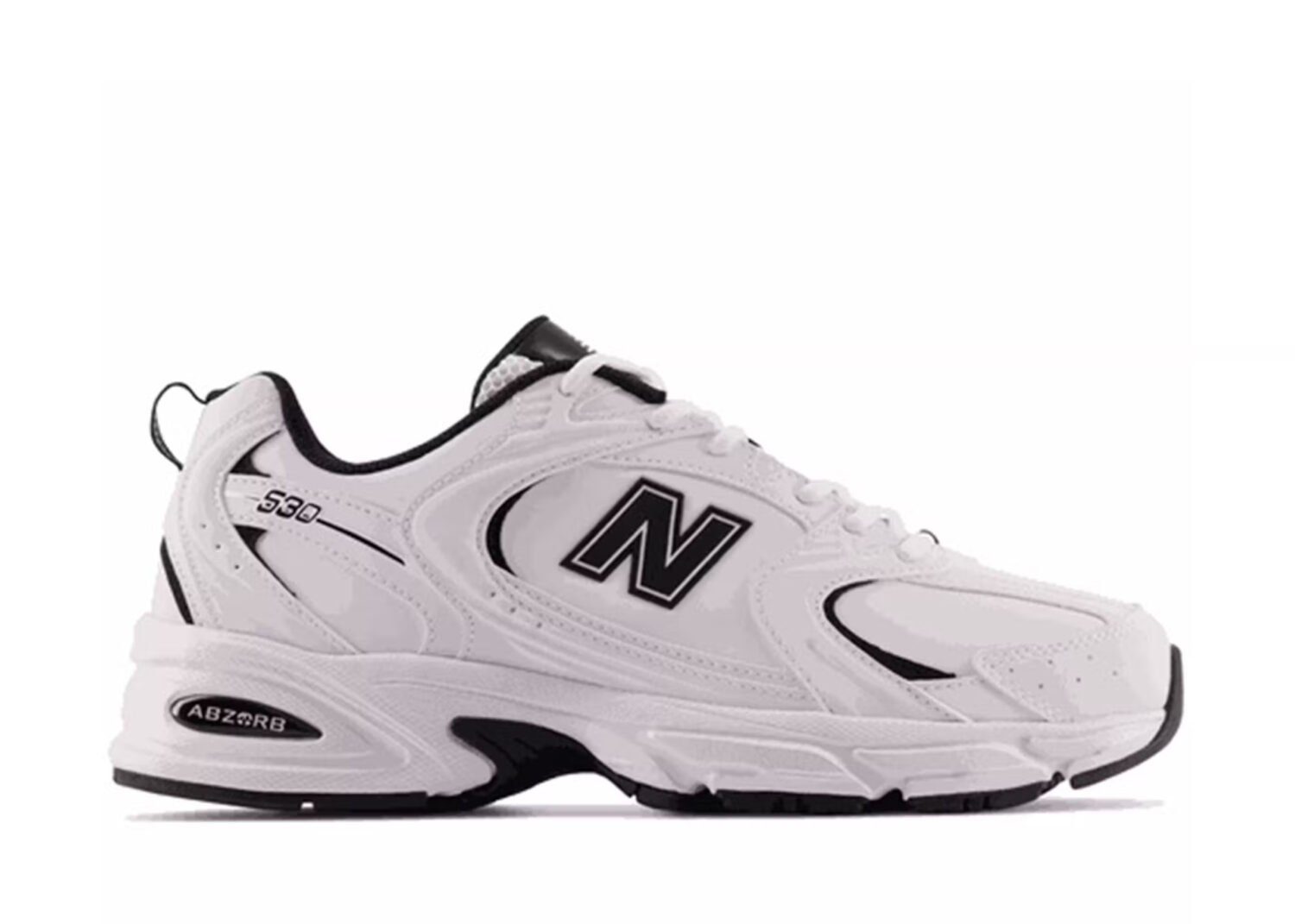 new balance 530 white black leather