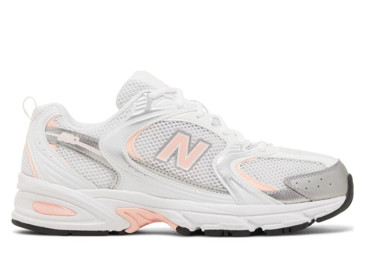 new balance 530 white silver pink