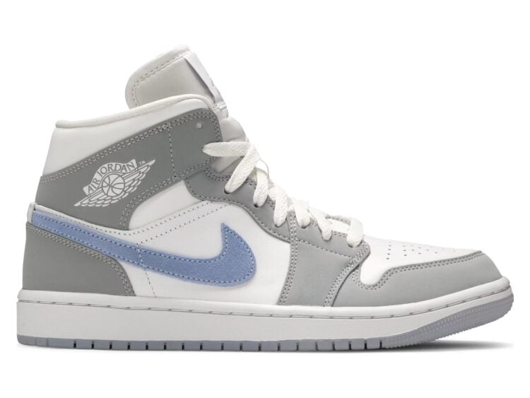 nike air jordan 1 mid grey blue (w)
