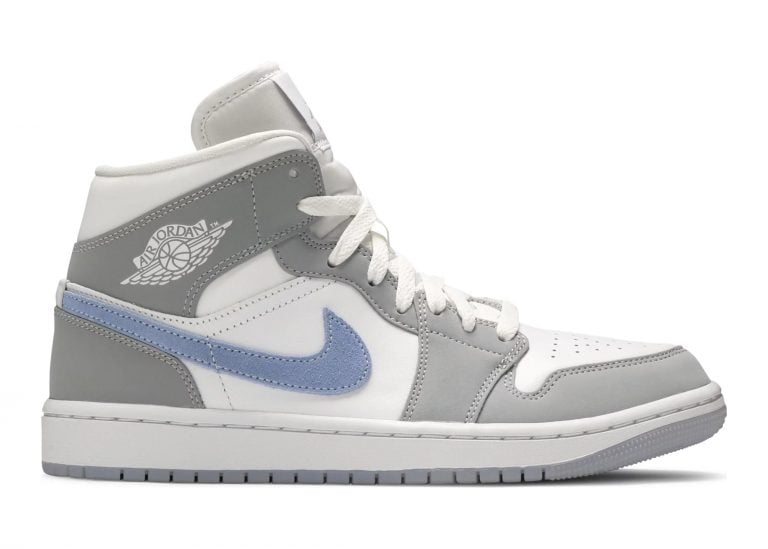 nike air jordan 1 mid grey blue (w)