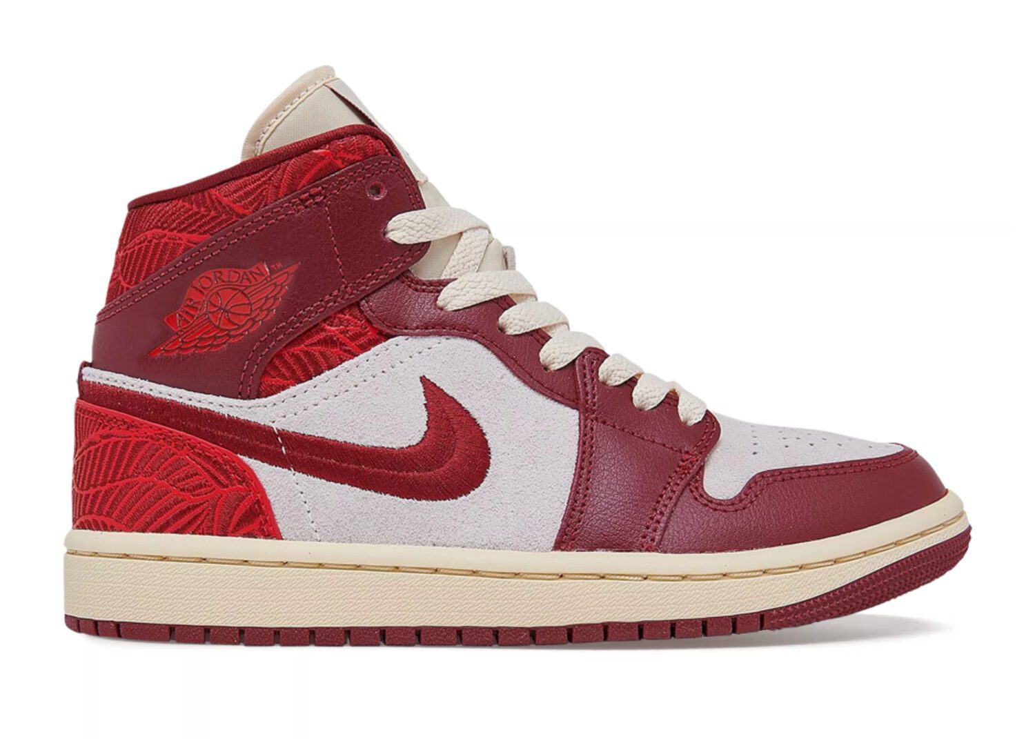 nike air jordan 1 mid se tiki leaf team red (w)