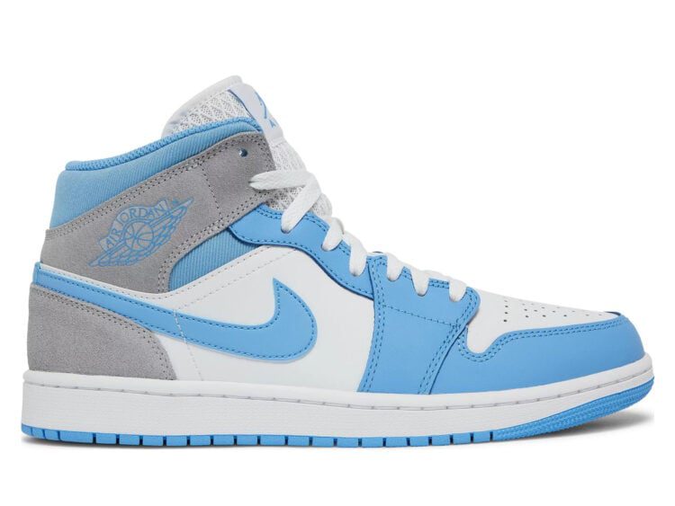 nike air jordan 1 mid university blue grey
