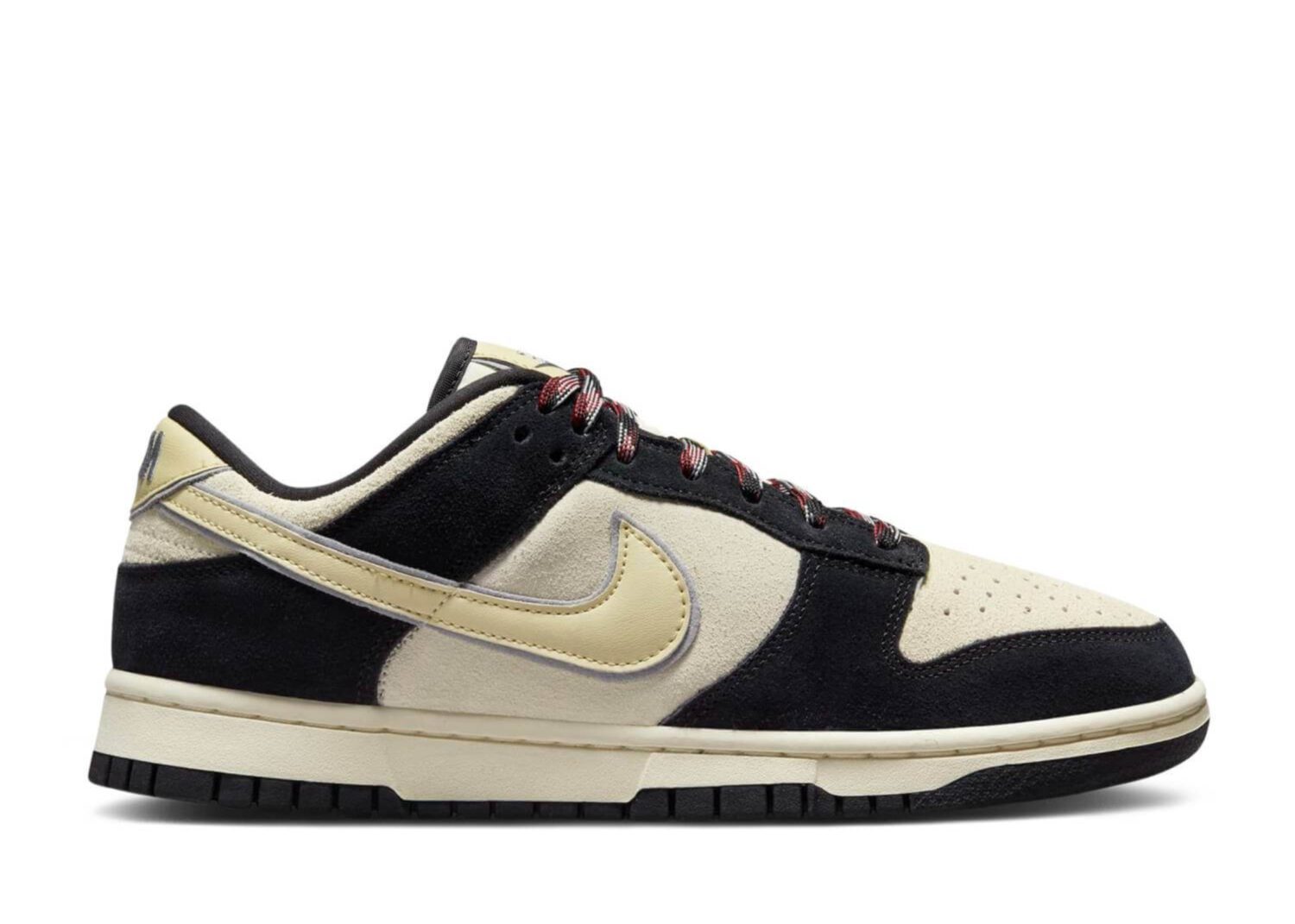 nike dunk low lx black suede team gold (w)