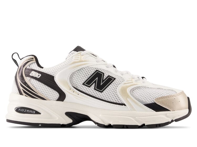 new balance 530 white light gold metallic