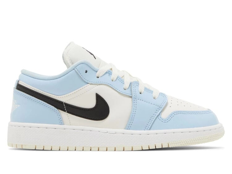 nike air jordan 1 low ice blue black (gs)