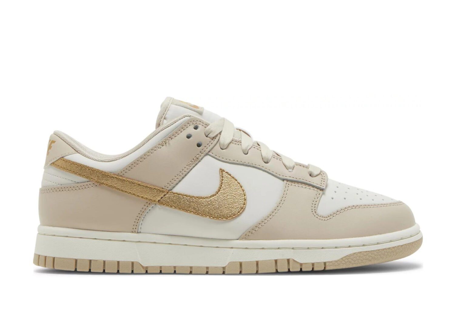 nike dunk low phantom metallic gold (w)