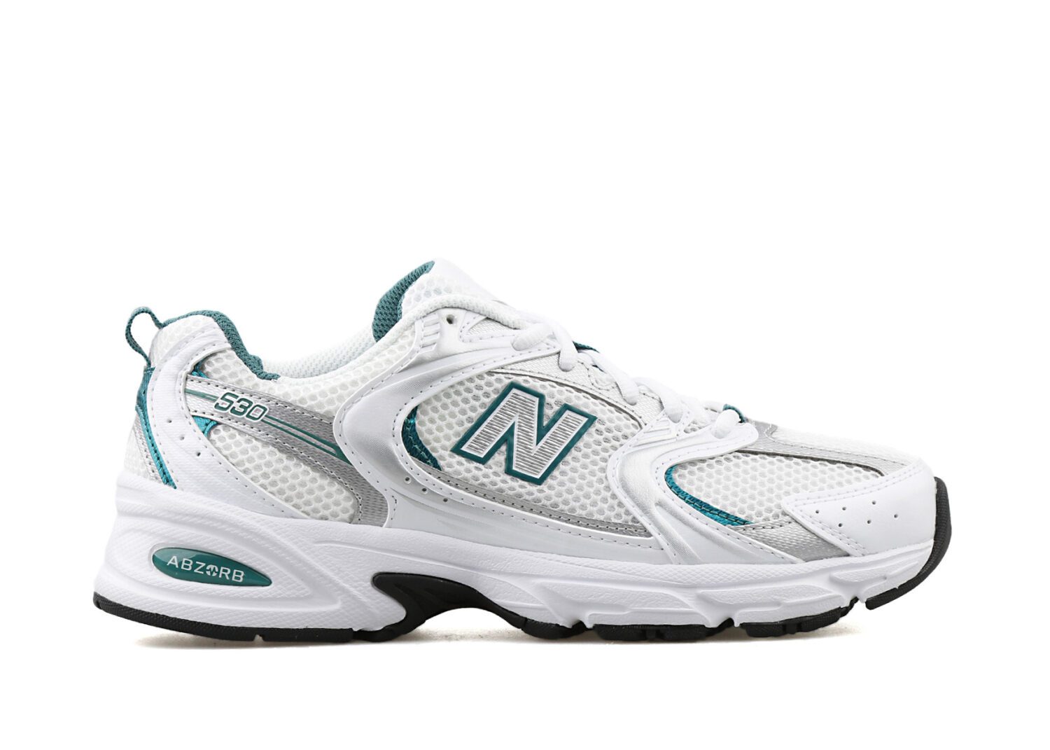 new balance 530 white silver green