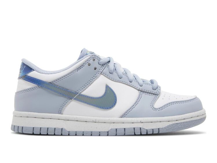 nike dunk low next nature blue whisper iridescent (gs)