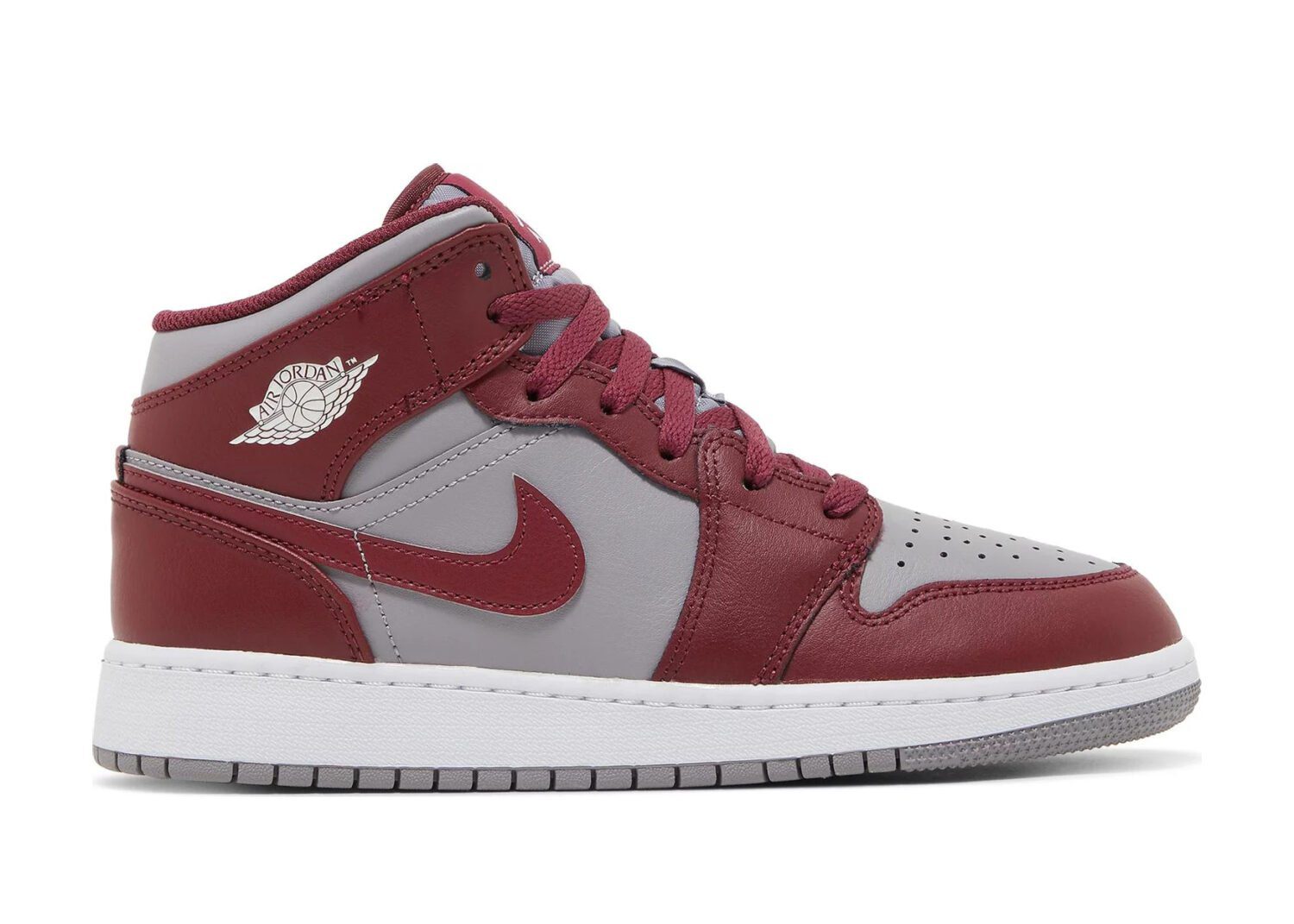 nike air jordan 1 mid cherrywood red (gs)