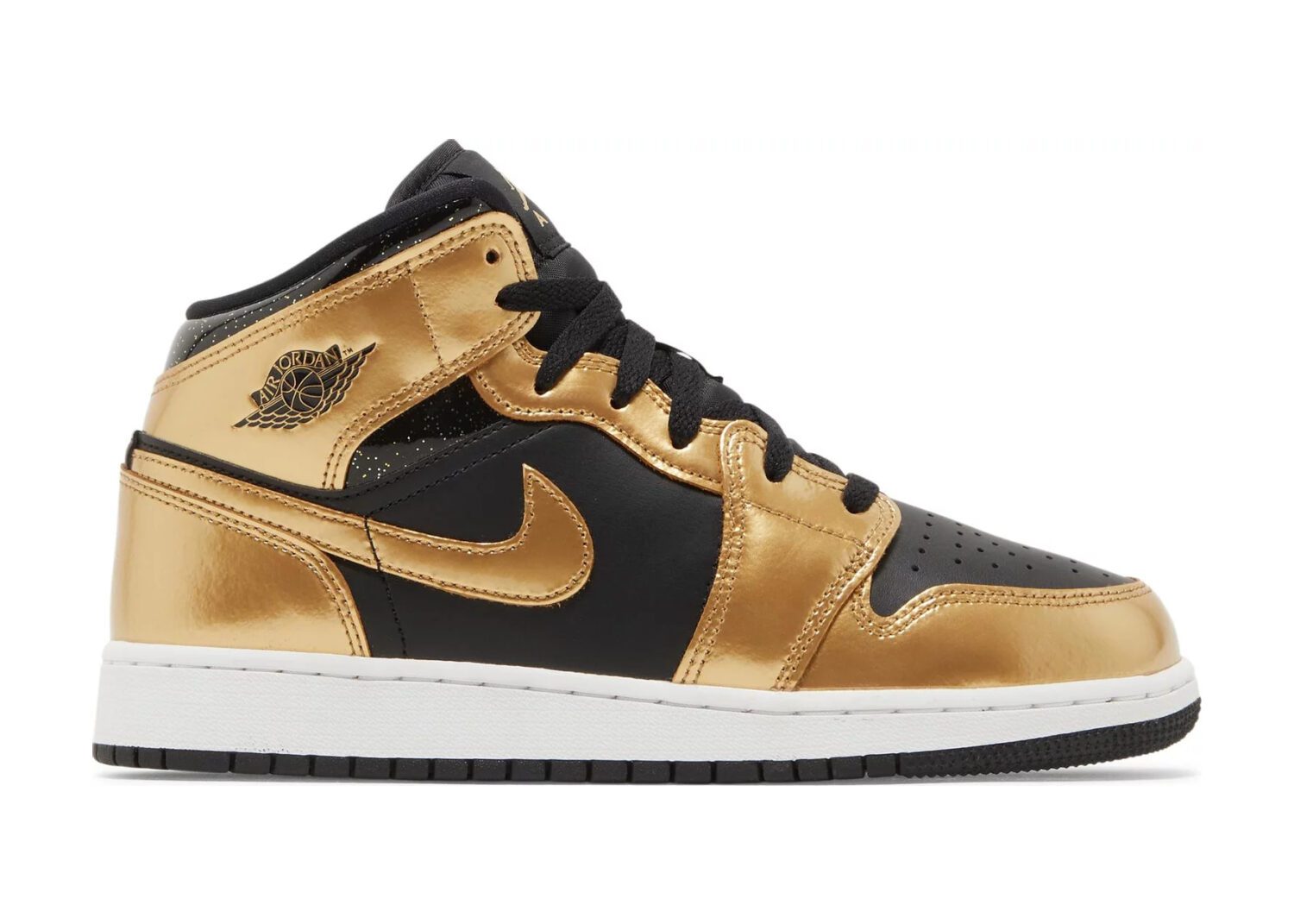 nike air jordan 1 mid se metallic gold black (gs)