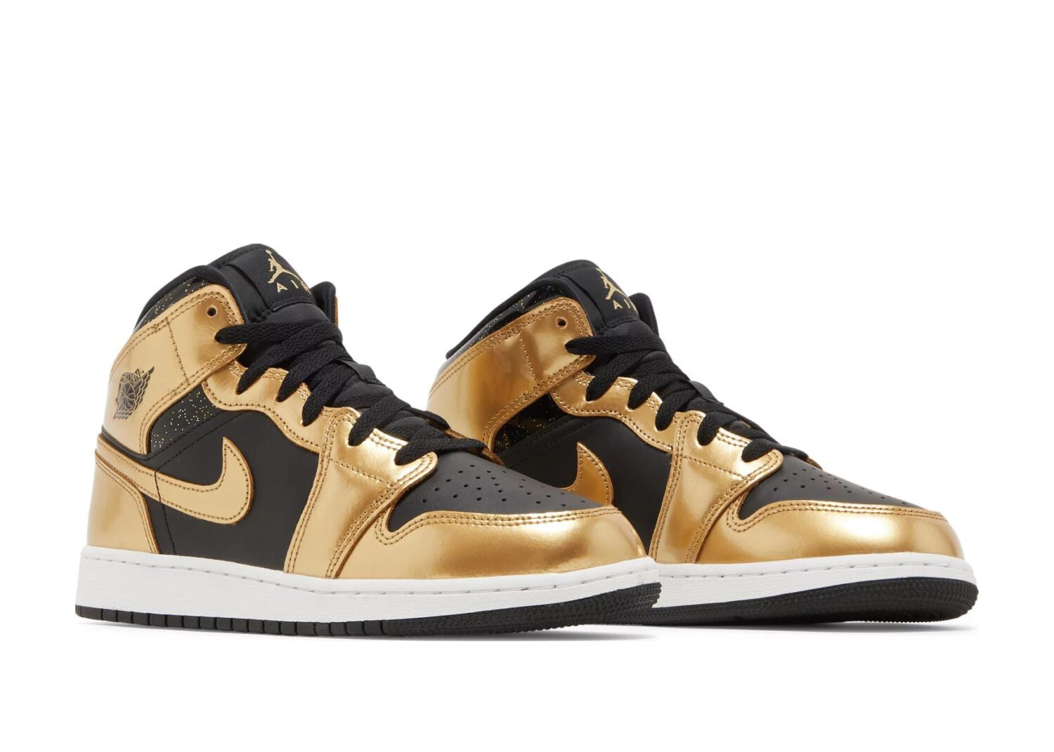 nike air jordan 1 mid se metallic gold black (gs)5