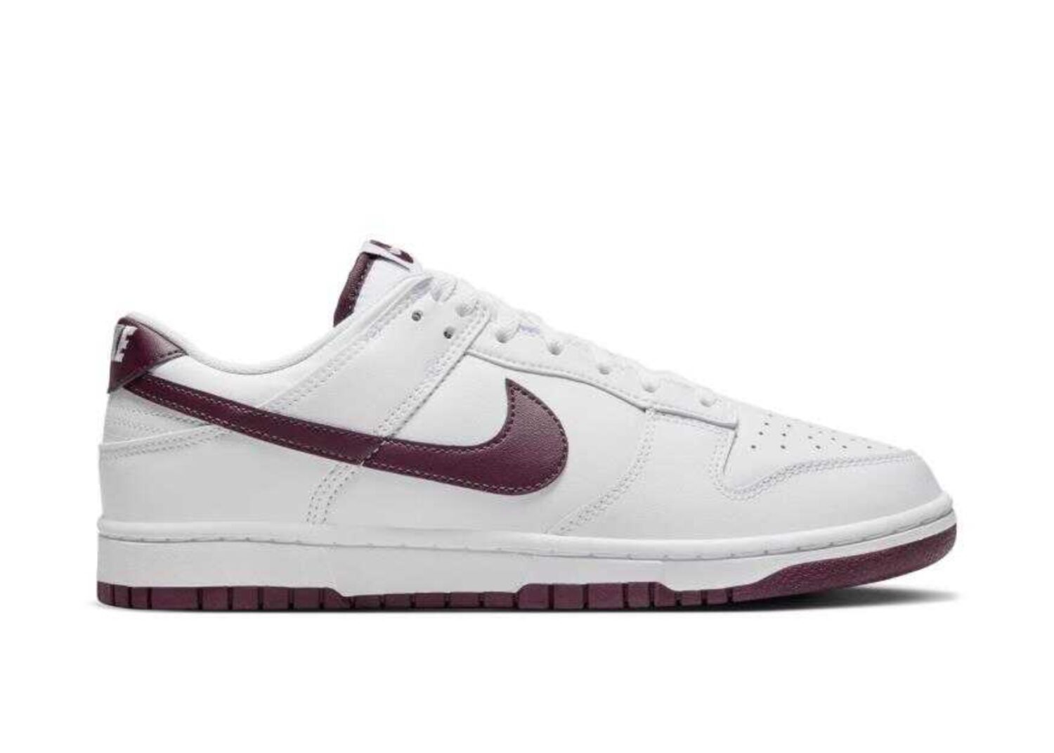 nike dunk low retro white night maroon