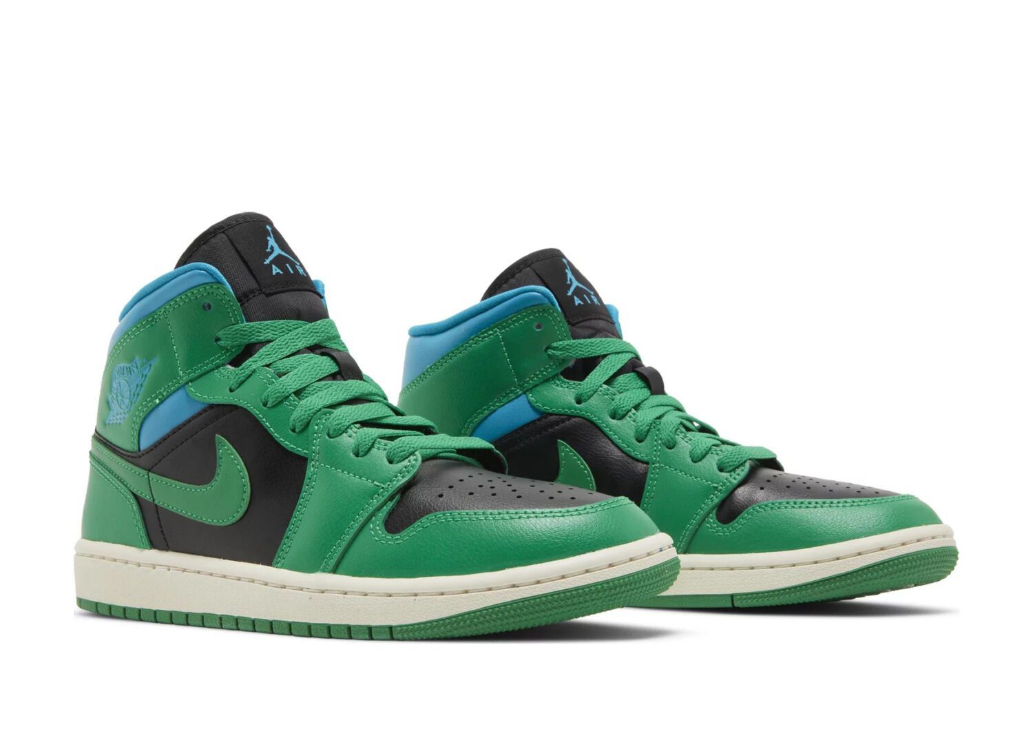 nike air jordan 1 mid lucky green aquatone (w)5