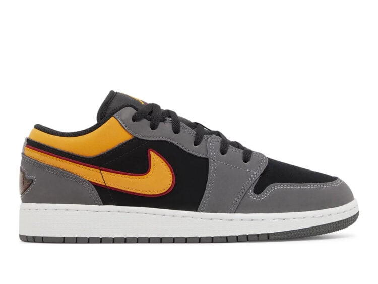 nike air jordan 1 low se light graphite vivid orange (gs)
