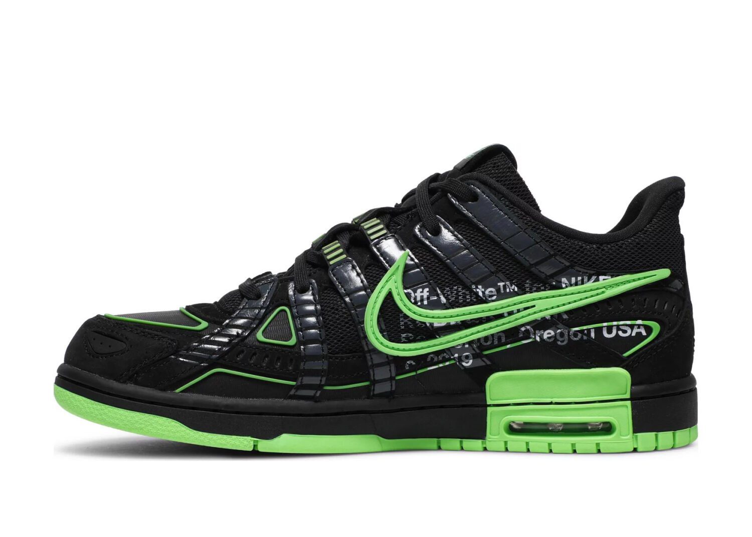 nike air rubber dunk off white green strike2