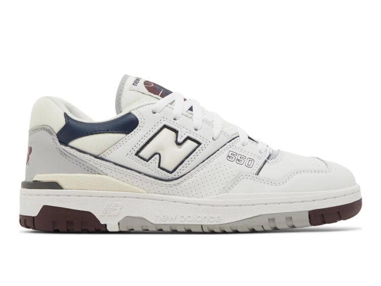 new balance 550 white natural indigo burgundy