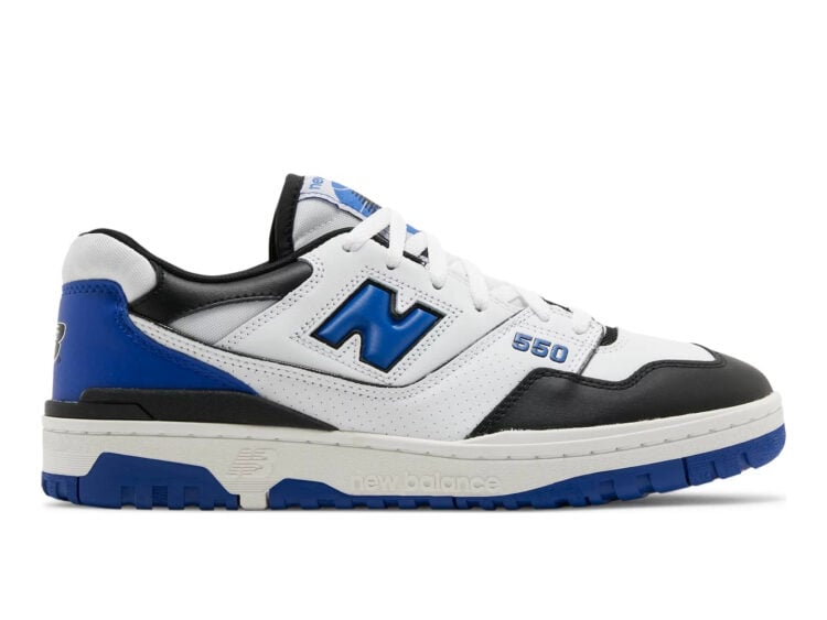 new balance 550 white royal black
