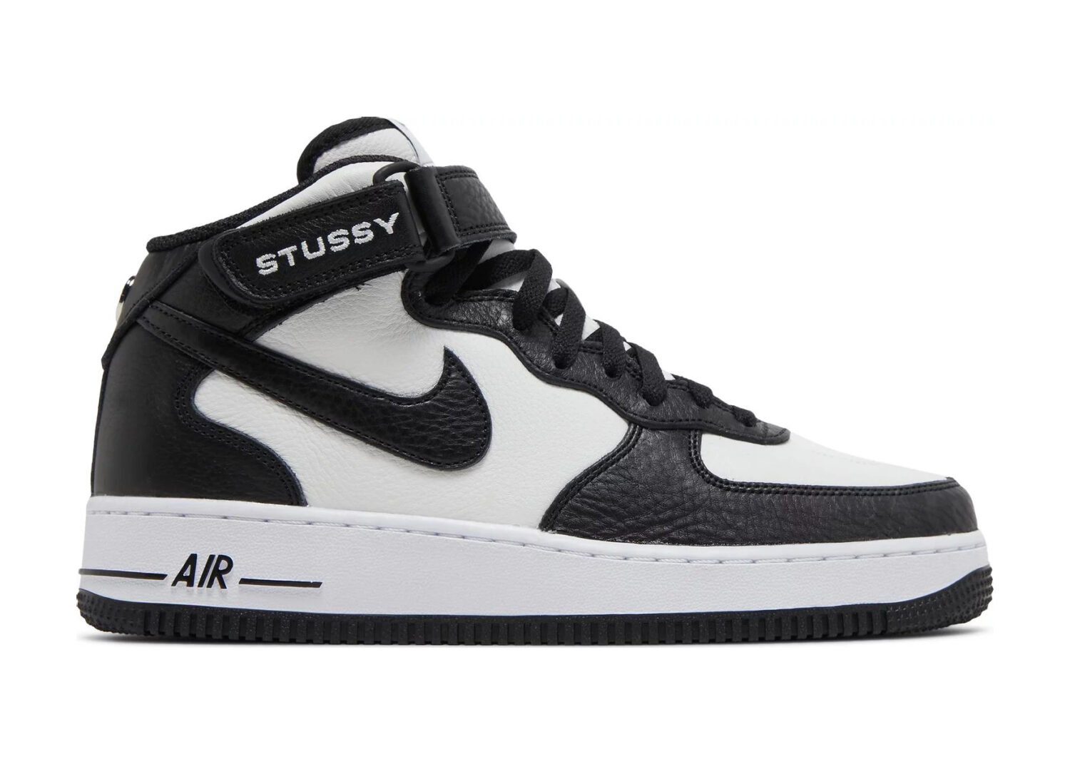 nike air force 1 mid stussy light bone black