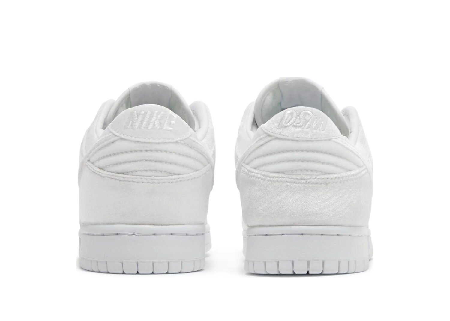 nike dunk low dover street market triple white velvet3