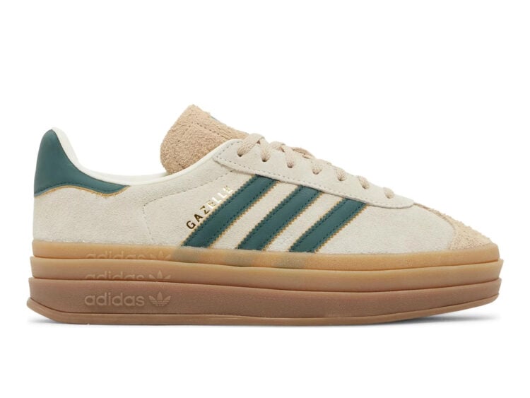 adidas gazelle bold magic beige collegiate green (w)