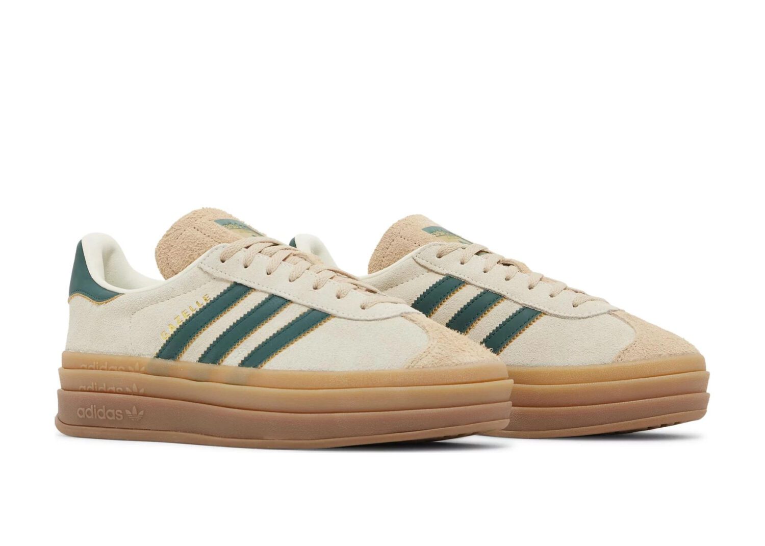 adidas gazelle bold magic beige collegiate green (w)5