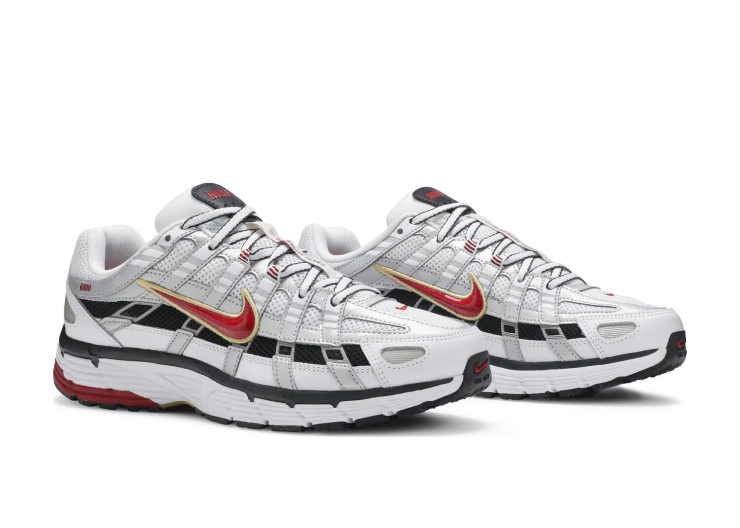nike p 6000 white gold red (w)5