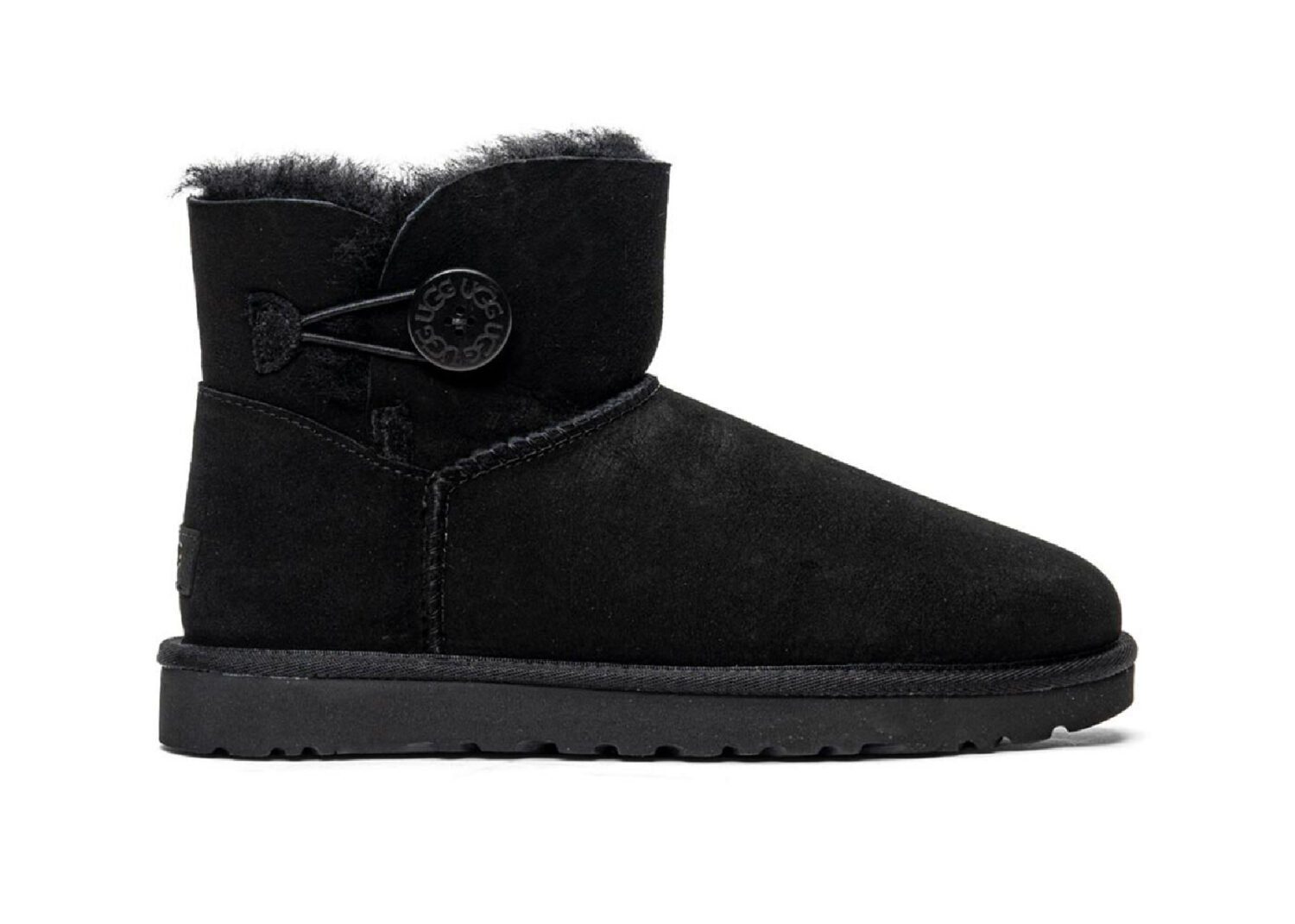 ugg mini bailey button ii black (w)