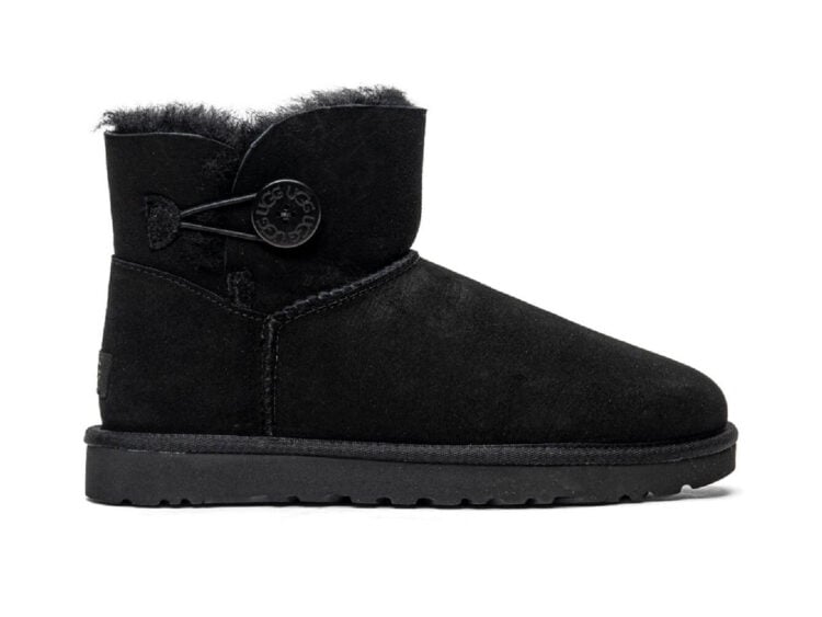 ugg mini bailey button ii black (w)