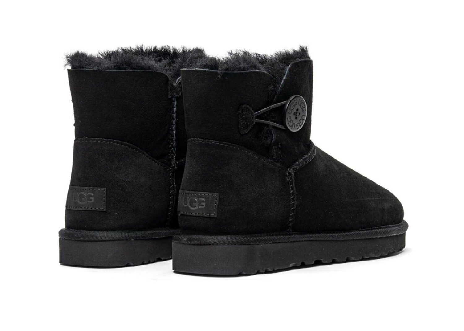 ugg mini bailey button ii black (w)4