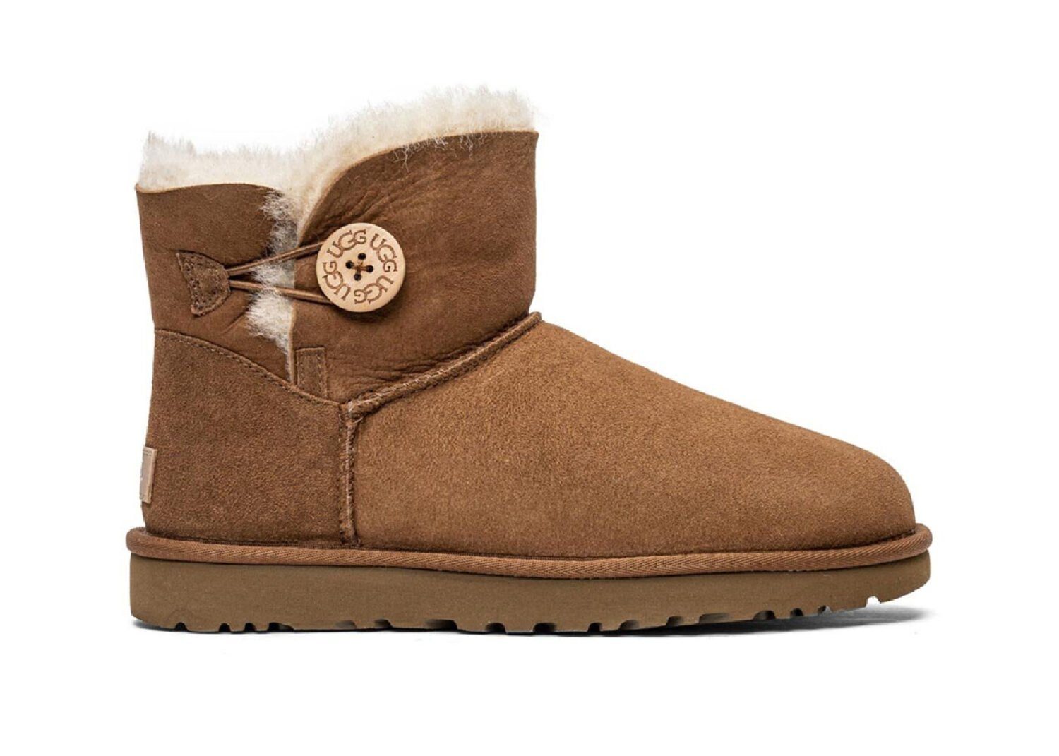 ugg mini bailey button ii chestnut (w)