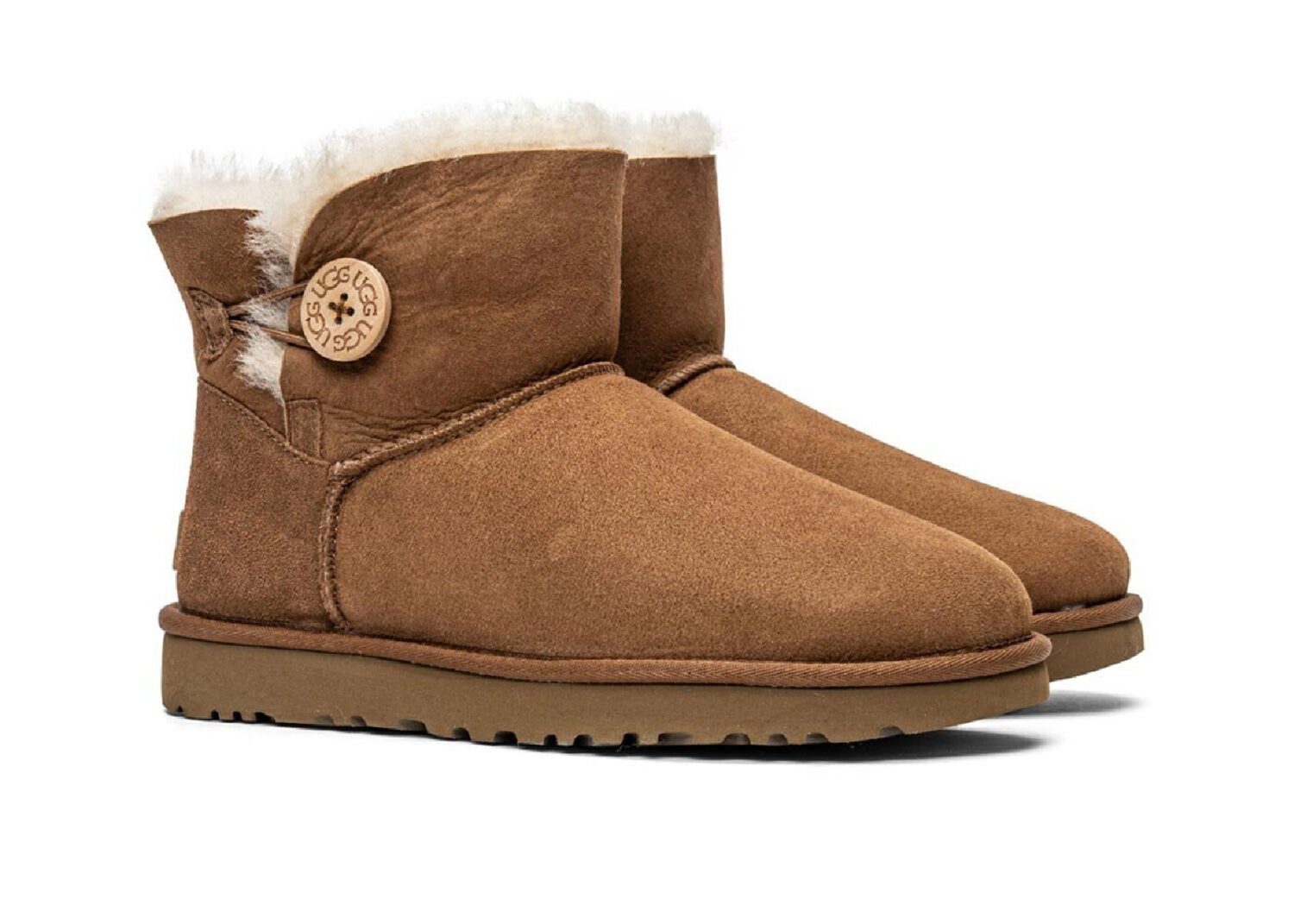ugg mini bailey button ii chestnut (w)3