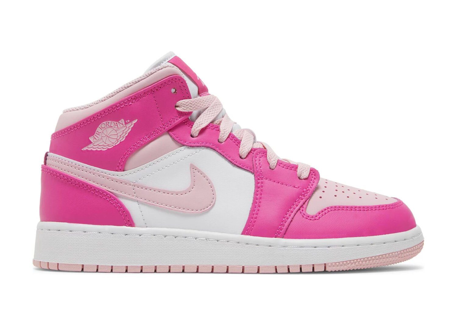 nike air jordan 1 mid fierce pink (gs)