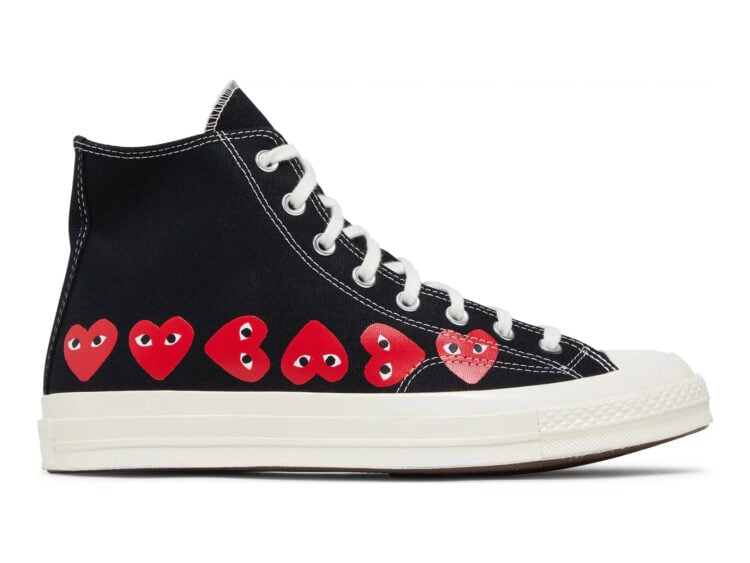 converse chuck taylor all star 70 hi comme des garcons play multi heart black