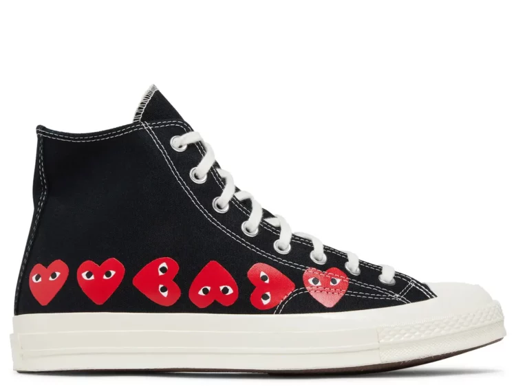converse chuck taylor all star 70 hi comme des garcons play multi heart black