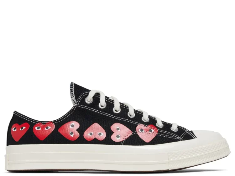 converse chuck taylor all star 70 ox comme des garcons play multi heart black