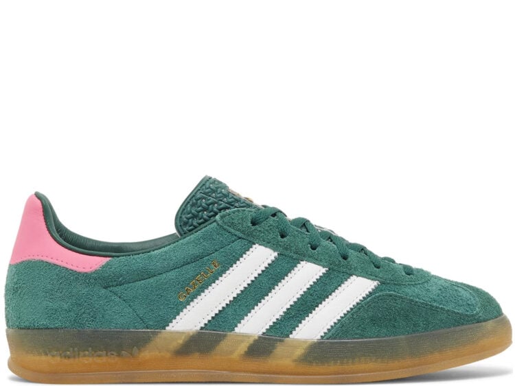 adidas gazelle indoor collegiate green lucid pink (w)