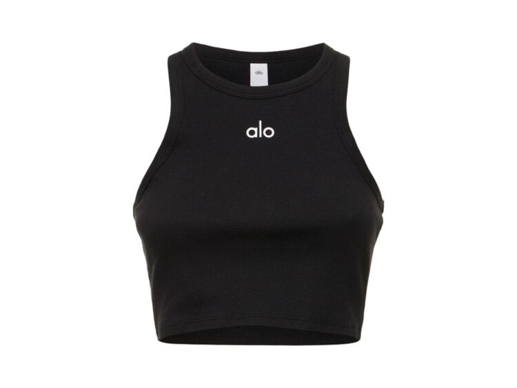 alo yoga aspire tank black white