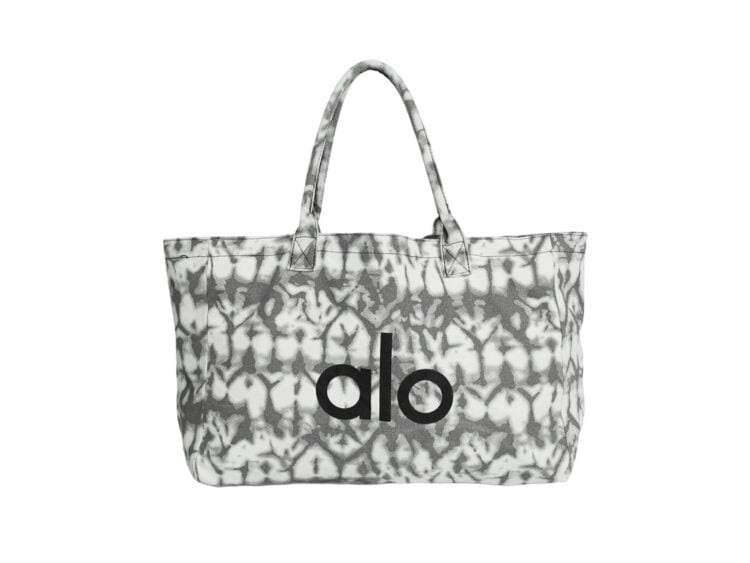 alo yoga iconic shopper tote bag grey tiedye